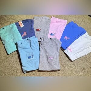 Vineyard Vines Women’s Lot of 8 Tops - Blue, Gray, Pink, White.